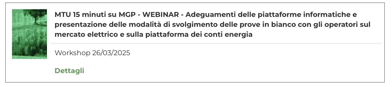Adeguamenti delle piattaforme informatiche e presentazione delle modalità di svolgimento delle prove in bianco con gli operatori sul mercato elettrico e sulla piattaforma dei conti energia